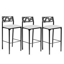Kit 3 banquetas Eliza Gourmet Branco-Gat Magazine Kit 3 banquetas Eliza Gourmet Branco-Gat Magazine