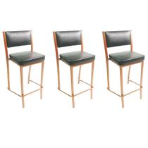 Kit 3 Banquetas EMPILHÁVEL Cobre alta assento e encosto Preto - Poltronas do Sul Kit 3 Banquetas EMPILHÁVEL Cobre alta assento e encosto Preto - Poltronas do Sul
