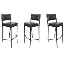 Kit 3 Banquetas EMPILHÁVEL Preta Altura 65cm assento e encosto Preto - Poltronas do Sul Kit 3 Banquetas EMPILHÁVEL Preta Altura 65cm assento e encosto Preto - Poltronas do Sul