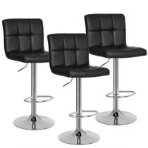 Kit 3 Banquetas Gomos Cozinha Bar Regulagem Altura Bancada Preta Kit 3 Banquetas Gomos Cozinha Bar Regulagem Altura Bancada Preta