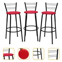 Kit 3 Banquetas Itagold Florida Top Alta Cozinha Americana Balcão Itagold