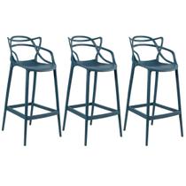 Kit 3 Banquetas Laráz Master Allegra 76 cm - Azul petróleo Kit 3 Banquetas Laráz Master Allegra 76 cm - Azul petróleo