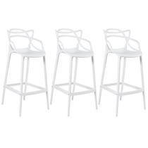 Kit 3 Banquetas Laráz Master Allegra 76 cm - Branco Kit 3 Banquetas Laráz Master Allegra 76 cm - Branco