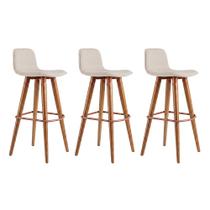 Kit 3 Banquetas Linea Alta Luxo Estrutura Aço Cobre Assento Linho Cozinha Americana - Cobre/palha Kit 3 Banquetas Linea Alta Luxo Estrutura Aço Cobre Assento Linho Cozinha Americana - Cobre/palha