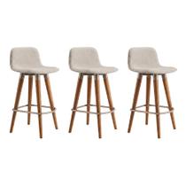 Kit 3 Banquetas Linea Baixa Luxo Estrutura Aço Champagne Assento Linho Ilha Cozinha - Champagne/palh Kit 3 Banquetas Linea Baixa Luxo Estrutura Aço Champagne Assento Linho Ilha Cozinha - Champagne/palh