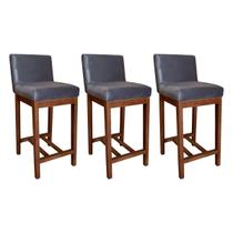 Kit 3 Banquetas Média Estofadas Lisboa 90 Cm Madeira Maciça Suede Cinza CCS Kit 3 Banquetas Média Estofadas Lisboa 90 Cm Madeira Maciça Suede Cinza CCS