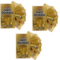 Kit 3 Baralhos O Tarot Dourado 24 Cartas Manual Explicativo