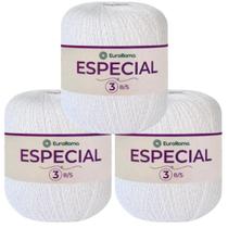 Kit 3 Barbante EuroRoma Especial 500g 1400M Fio n 3 Crochê