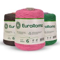 Kit 3 Barbantes Coloridos Euroroma nº 6 - 610m 600g TEX 984