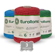 Kit 3 Barbantes Coloridos Euroroma nº 6 - 610m 600g TEX 984