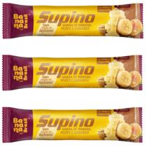 KIT 3 BARRA DE BANANA COM NOZES E DAMASCO COM CHOCOLATE BRANCO 24g BANANA BRASIL