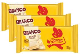 kit 3 Barra De Chocolate Branco Garoto 80G