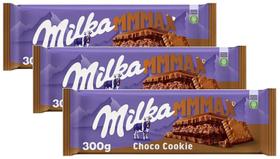 Kit 3 Barra de Chocolate Choco Cookies Mmmax Milka 300g