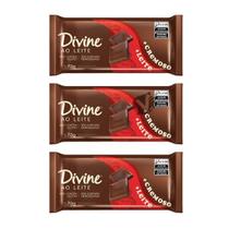 Kit 3 Barra de Chocolate Divine +Cremoso Mais Cremoso 70g Ao Leite