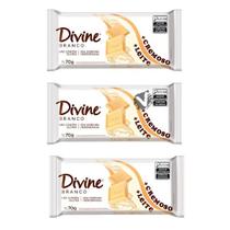 Kit 3 Barra de Chocolate Divine +Cremoso Mais Cremoso 70g Branco