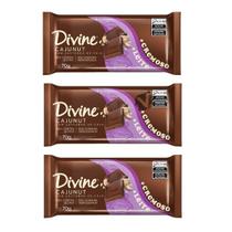 Kit 3 Barra de Chocolate Divine +Cremoso Mais Cremoso 70g Cajunut Castanha de Caju