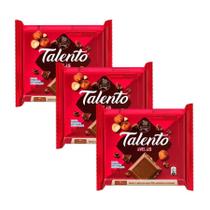 Kit 3 Barra de Chocolate Garoto Talento 85g Avelãs (vermelho) Kit 3 Barra de Chocolate Garoto Talento 85g Avelãs (vermelho)