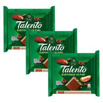 Kit 3 Barra de Chocolate Garoto Talento 85g Castanha Do Pará 85g (verde)