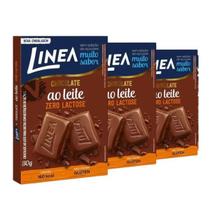 Kit 3 Barra de Chocolate Linea Diet Sem Açúcar Chocolate ao Leite Zero Lactose 30g