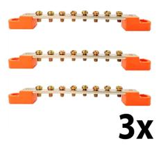 Kit 3 Barra De Cobre Eletrolítico Neutro/terra 8 Parafusos Kit 3 Barra De Cobre Eletrolítico Neutro/terra 8 Parafusos