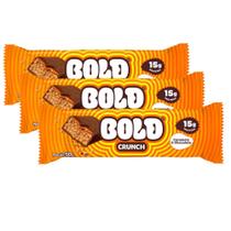 Kit 3 Barra de Proteína Bold Crunch Caramelo & Chocolate 15g de Proteína com 50g