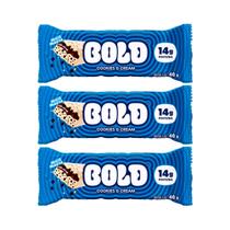 Kit 3 barra de proteina cookies & cream 14g prot zero 40g bold