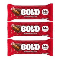 Kit 3 Barra De Proteina Crocante 14G Prot Com Fibra 40G Bold