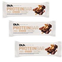 Kit 3 Barra de Proteína Dux Proteibar Chocolate e Amendoim 20g de Proteína com 60g
