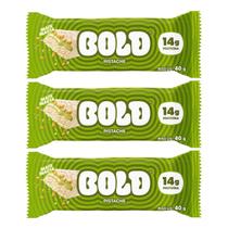 Kit 3 Barra De Proteina Pistache 14G Proteina Zero 40G Bold