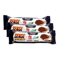 Kit 3 Barra de proteína Sense Whey Bar Absolut Nutrition Sabor Brigadeiro 15g de Proteína Adoçado com Stevia 45g