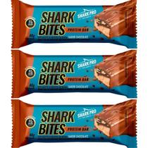 Kit 3 Barra Shark Bites 40g 11g Proteina Chocolate Shark Pro