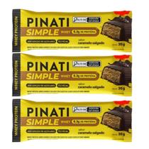 Kit 3 Barra Simple Whey Protein 10G Caramelo Salgado Pinati