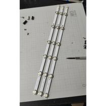Kit 3 Barras LED 60cm p/ TV 32" 6V C/ Fita Dupla Face