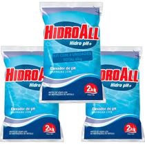 Kit 3 Barrilha Hidro Ph Hidroall Elevador de Ph Para Piscina Água Tratamento Produtos Kit 3 Barrilha Hidro Ph Hidroall Elevador de Ph Para Piscina Água Tratamento Produtos