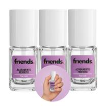 Kit 3 Base Esmalte Finalizador Incolor Acabamento Perfeito Top Coat Friends 9ml