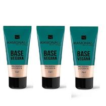 Kit 3 Base Vegana Cor 01 Bege Claro 30ml - Ramona Make Up Kit 3 Base Vegana Cor 01 Bege Claro 30ml - Ramona Make Up