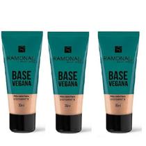 Kit 3 Base Vegana Cor 02 Bege 30ml - Ramona Make Up Kit 3 Base Vegana Cor 02 Bege 30ml - Ramona Make Up