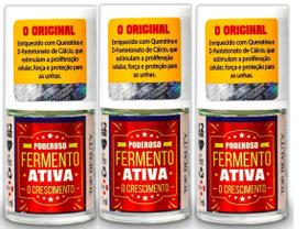 Kit 3 Bases de Unha Para Crescimento Fermento Ativa S.O.S Unhas Top Beauty