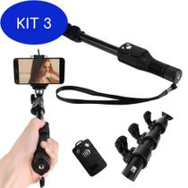 Kit 3 Bastão Pau de Selfie Monopod YT-1288 Yunteng