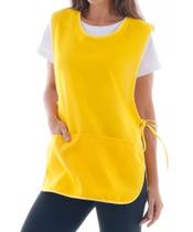 Kit 3 - Bata Jaleco Avental Frente e Costa - 2 bolsos / Amarras laterais /Tam. Único - Amarelo Kit 3 - Bata Jaleco Avental Frente e Costa - 2 bolsos / Amarras laterais /Tam. Único - Amarelo