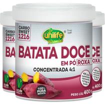 Kit 3 Batata doce roxa em pó 100% pura 400g Unilife Kit 3 Batata doce roxa em pó 100% pura 400g Unilife