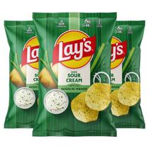 KIT 3 Batata Frita Lisa Lays Sour Cream 62g