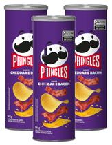 Kit 3 Batata Pringles Cheddar e Bacon 105g