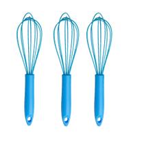 Kit 3 Batedor Fouet Profissional 23cm Silicone Para Massa