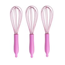 Kit 3 Batedor Fouet Profissional 23cm Silicone Para Massa