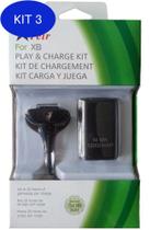 Kit 3 Bateria + Carregador Para Xbox 360 - 12.000Mah - Feir