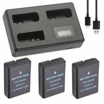 Kit 3 Bateria MemoryTec ENEL14 Carregador Triplo USBC compatível com Nikon D3100, D3200, D3300, D3500, D5100, D5200, D5300, D5500 Kit 3 Bateria MemoryTec ENEL14 Carregador Triplo USBC compatível com Nikon D3100, D3200, D3300, D3500, D5100, D5200, D5300, D5500