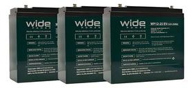 Kit 3 Bateria Wide 12v 25ah Ciclo Profundo 6dzm 18, 6dzm 20