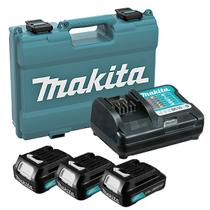 Kit 3 Baterias 12V 1.5Ah BL1016 e Carregador 12V Max-DC10WD e Maleta Makita