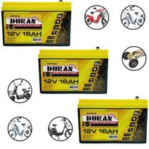 Kit 3 Baterias 12v 15ah Bicicleta Elétrica Original Ciclo Profundo 6-DZM-15 Scooter Bike Kit 3 Baterias 12v 15ah Bicicleta Elétrica Original Ciclo Profundo 6-DZM-15 Scooter Bike